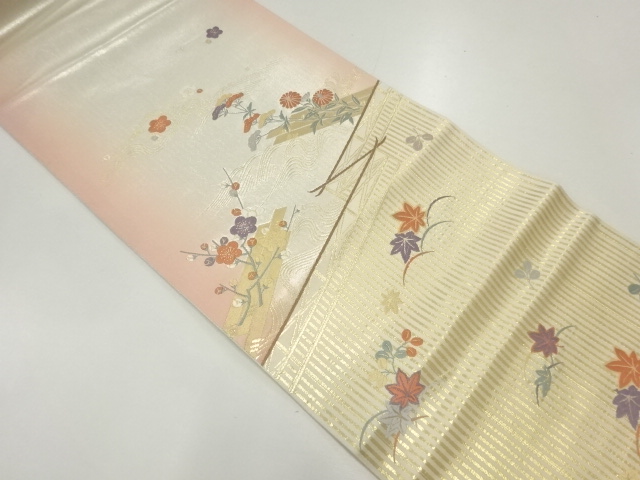 JAPANESE FUKURO OBI / WOVEN FLORAL RAFT